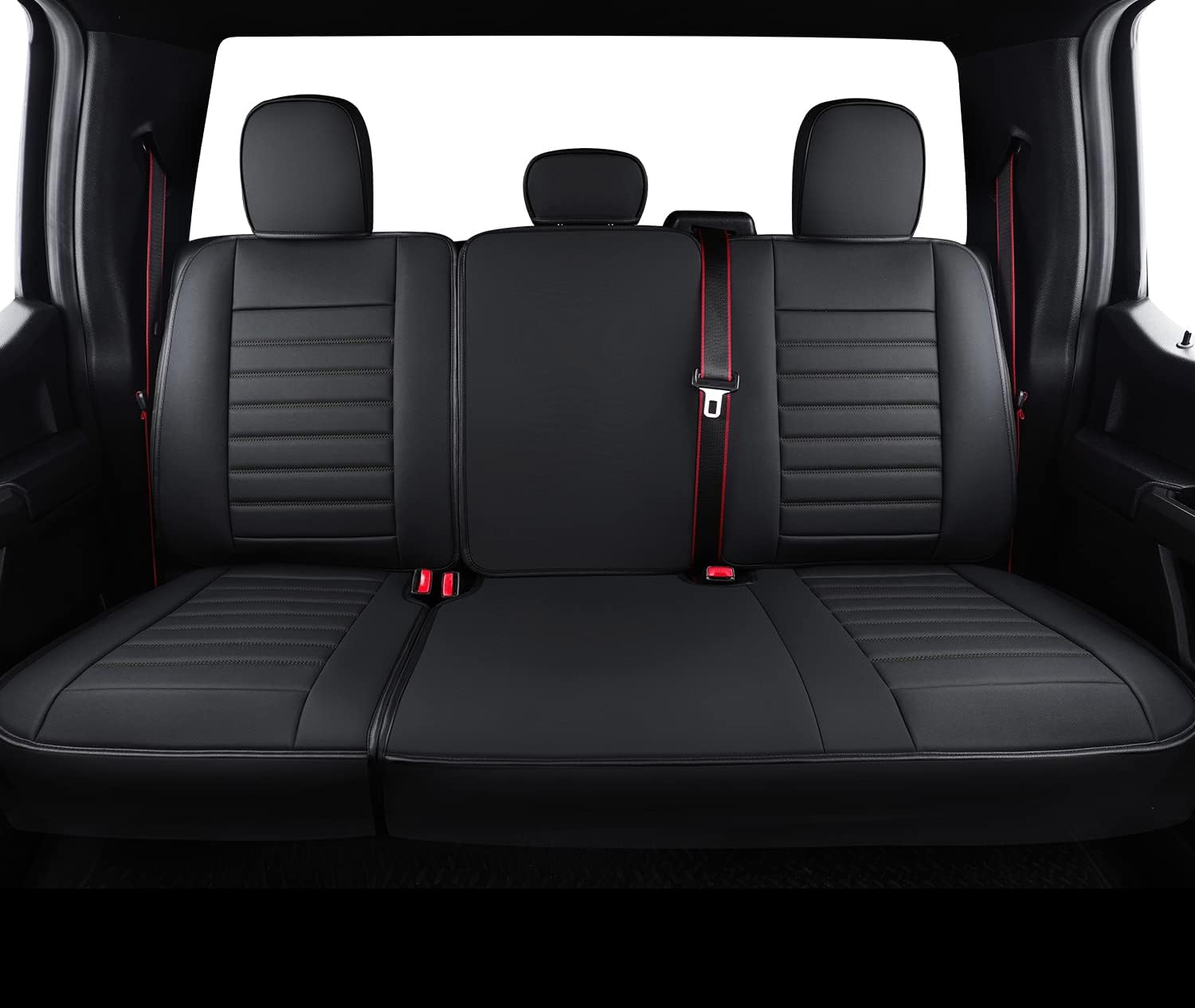 Black Faux Leather Seat Covers for F150 Crew Cab B252230