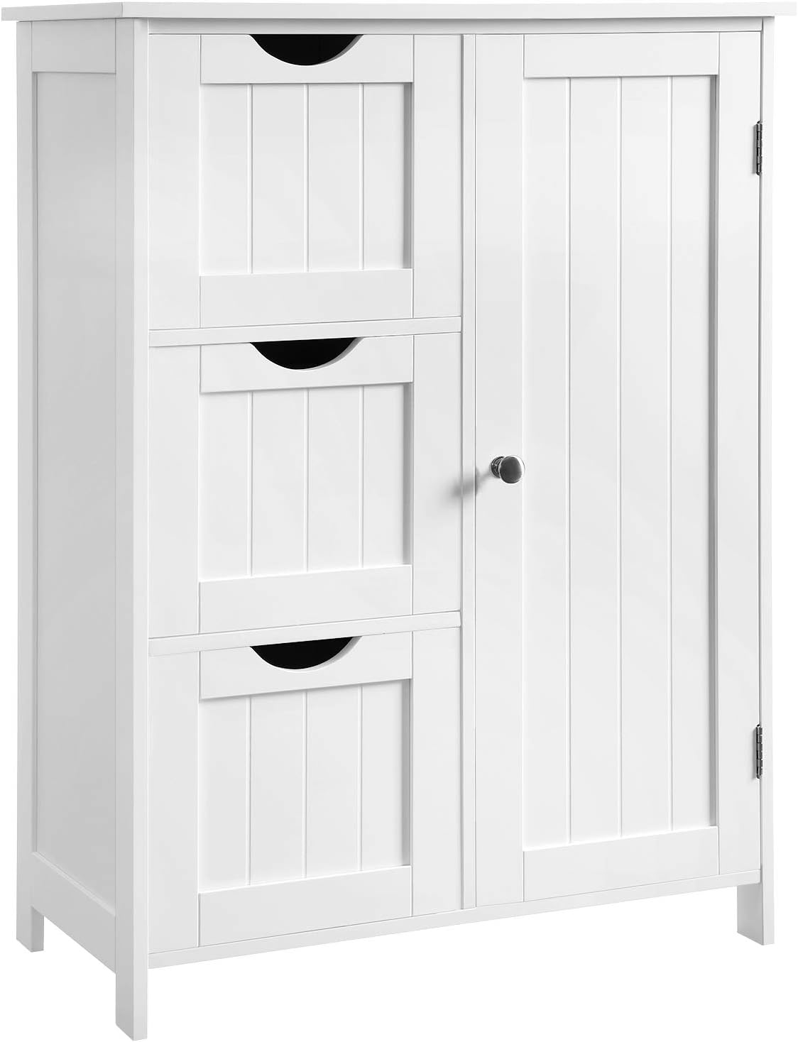 White Bathroom Storage Cabinet with 3 Drawers and 1 Shelf G69222