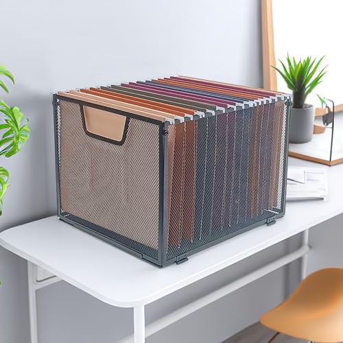Black Metal Mesh File Baskets (2) I843608