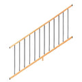 6 ft Redwood-Tone Southern Yellow Pine Stair Rail Kit with Aluminum Round Balusters A10954