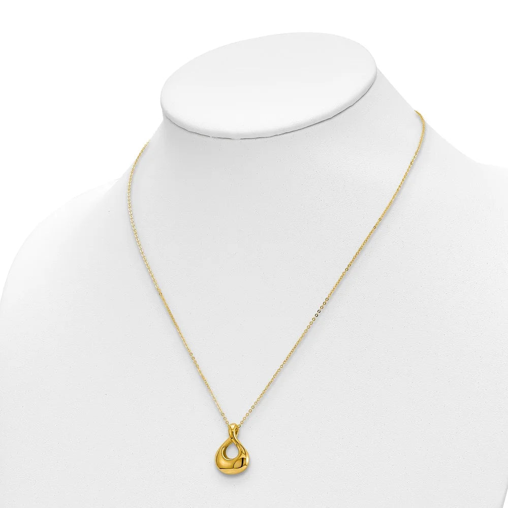 14kt Yellow Gold Tear Drop Necklace 18 inch E9486