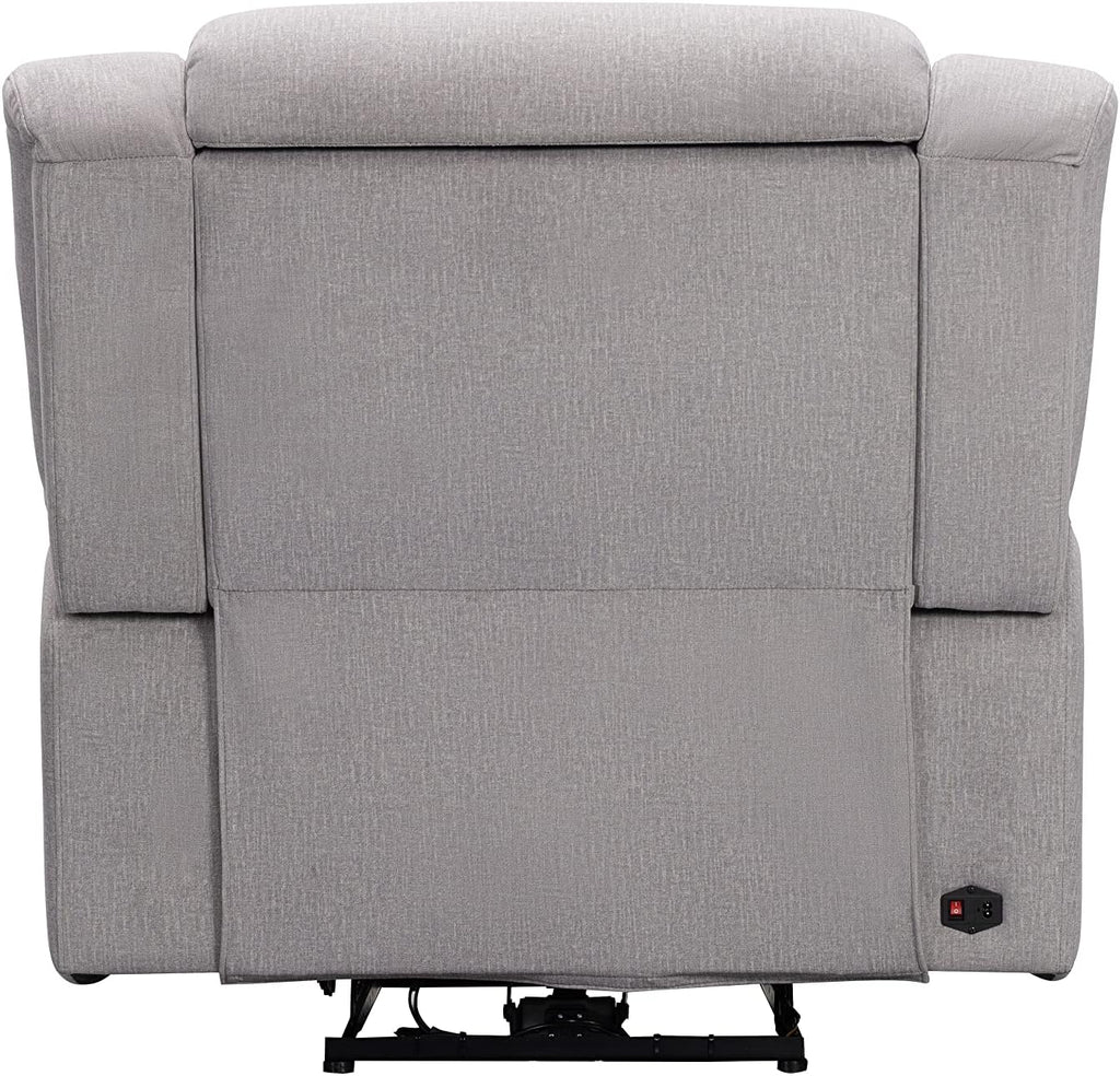 Gray Power Reclining Chair with Heat and Massage S1807
