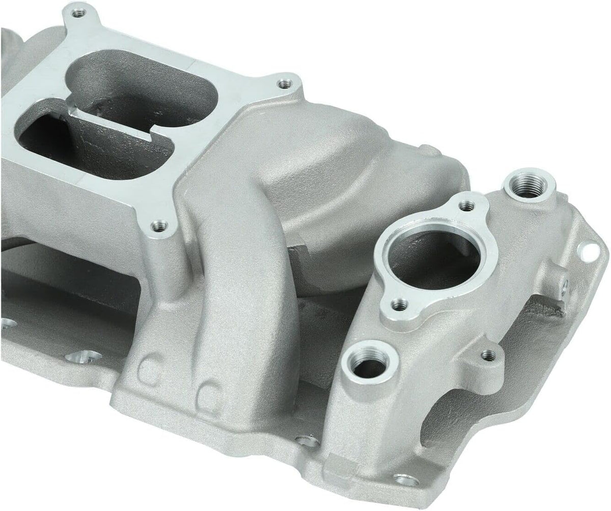 Satin Aluminum Dual Plane Intake for SBC 350 400 M6576