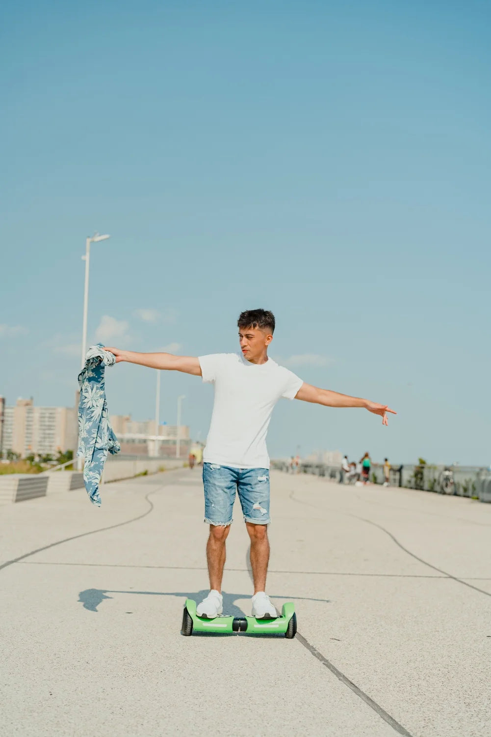 Green Hoverboard with LED Lights W420