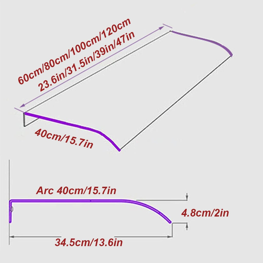 Clear Polycarbonate Awning Sheet (15.7X39in) W5165