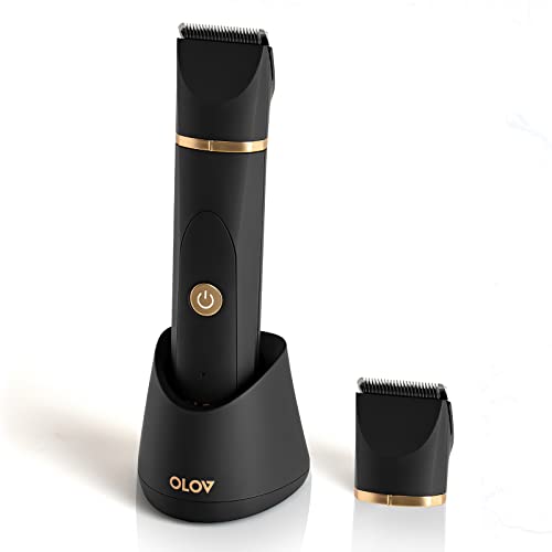 Electric Body Hair Trimmer with 2 Ceramic Blade, USB Recharge Dock & Nosetrimmer Head I59972