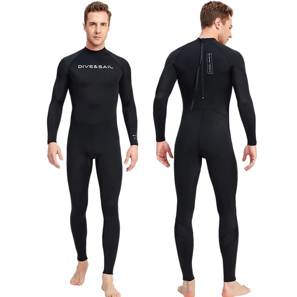 Men One Piece Swimsuit Long Sleeve Surf Suit J698