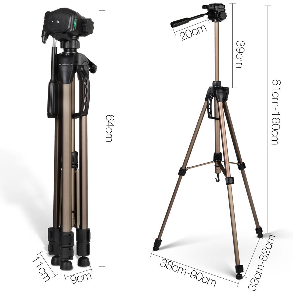 160cm Dual Bubble Level Camera Tripod B3216