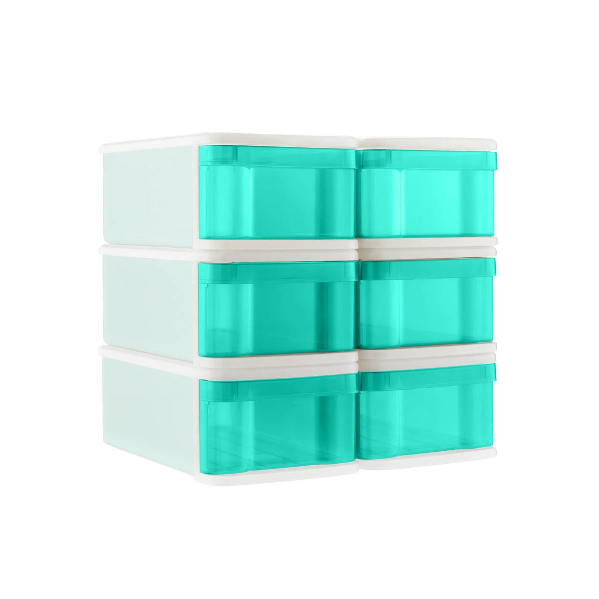 Case of 6 Small Tint Stacking Drawers Aqua L982333