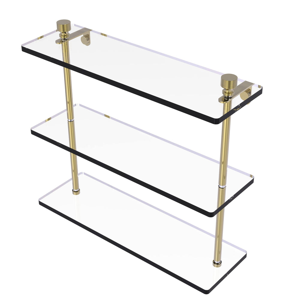16 inch Triple Tiered Glass Shelf G8242