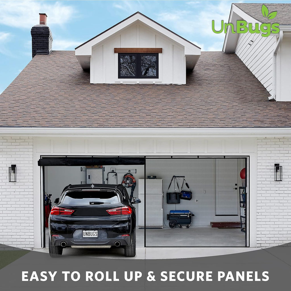 Fiberglass Mesh Magnetic Screen Door for 2 Car Garage U665017