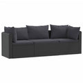 3 Piece Poly Rattan Patio Sofa Set with Cushions E962