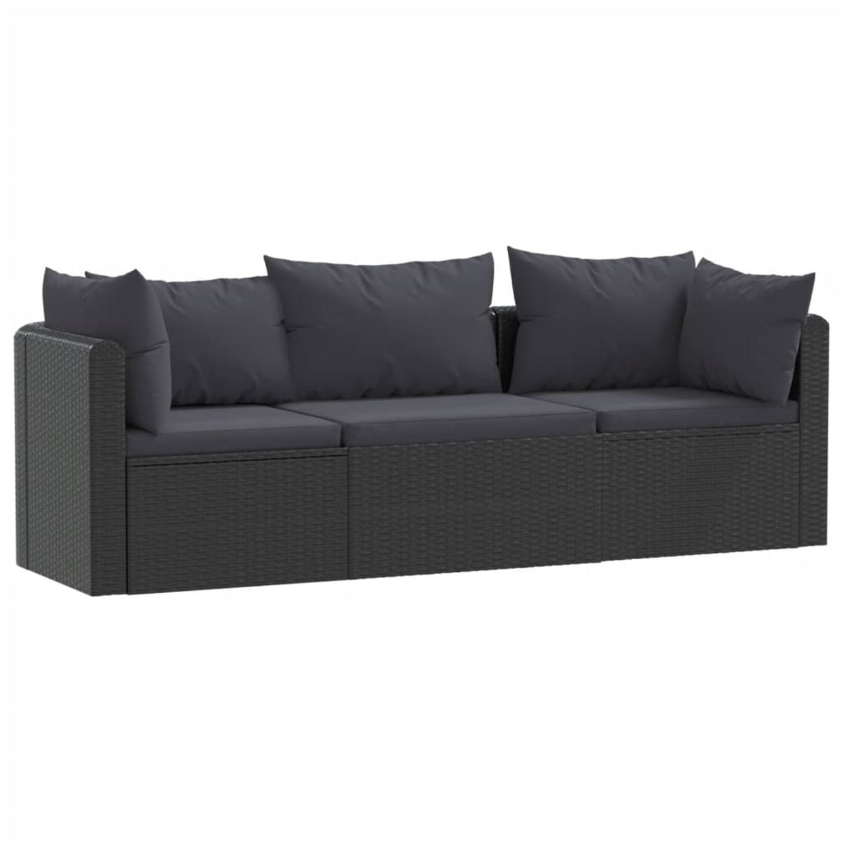 3 Piece Poly Rattan Patio Sofa Set with Cushions E962