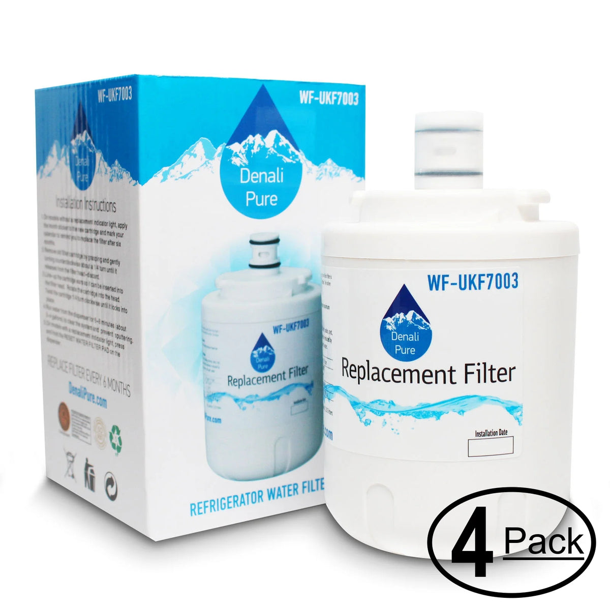 4-Pack Replacement Refrigerator Water Filter Cartridge Q40392