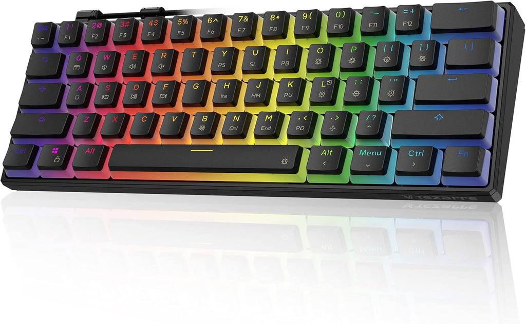 White 60% Mechanical Gaming Keyboard with PBT Pudding Keycaps N29002