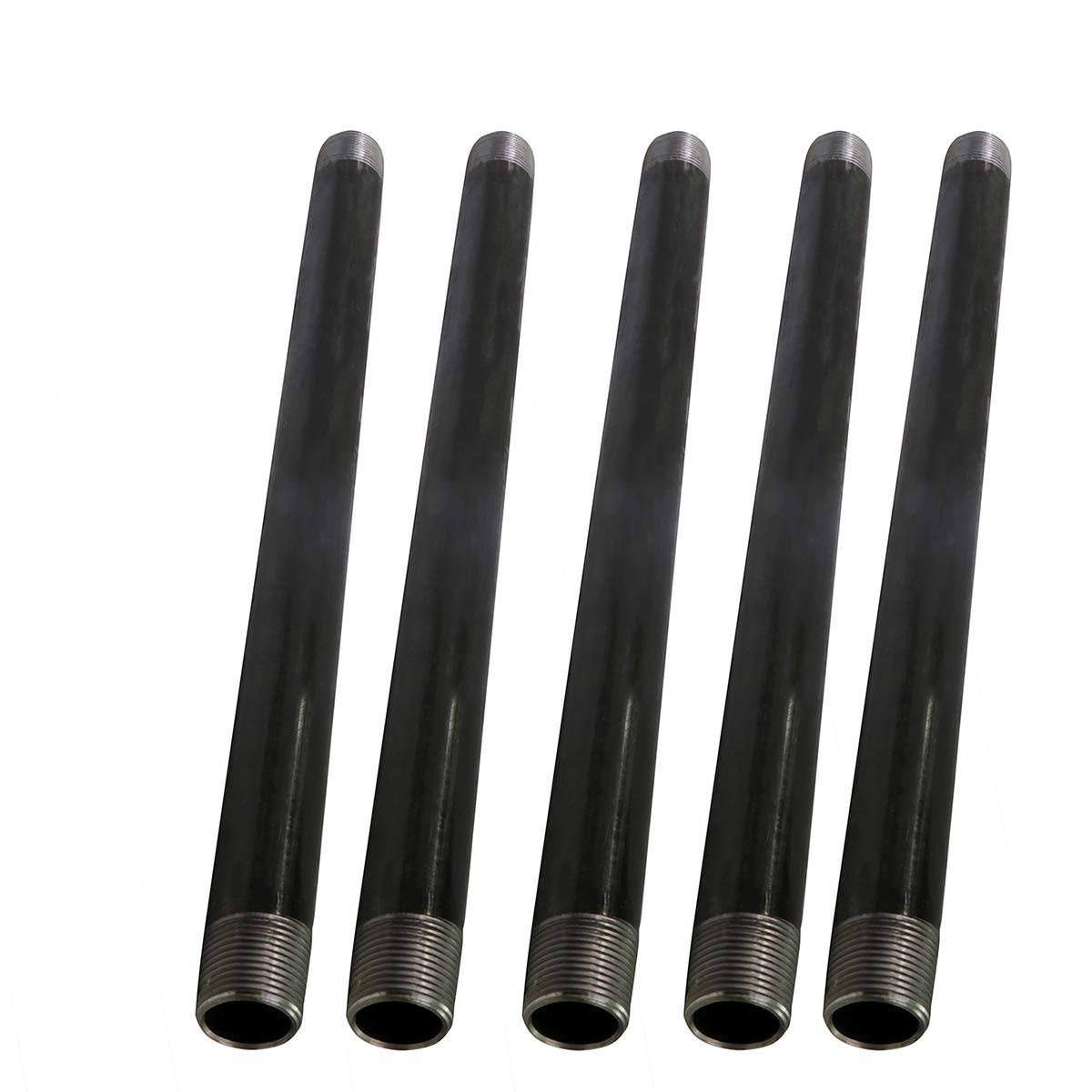 Steel Pre Cut Industrial Pipe Schedule 40 Threaded Fitting 1-1/4 in x 48 in Black Pack of 5 B8112