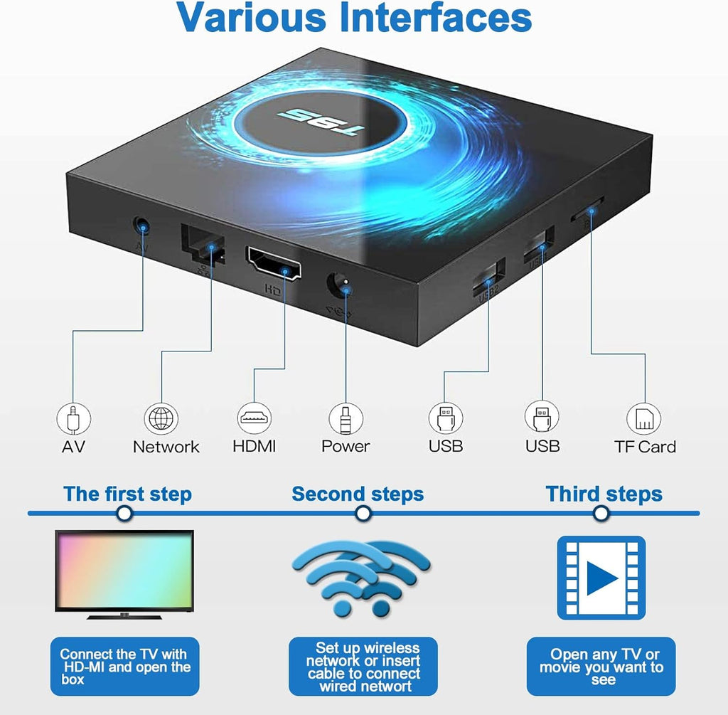 4GB RAM 128GB ROM Android TV Box Pack of 2 Y861175