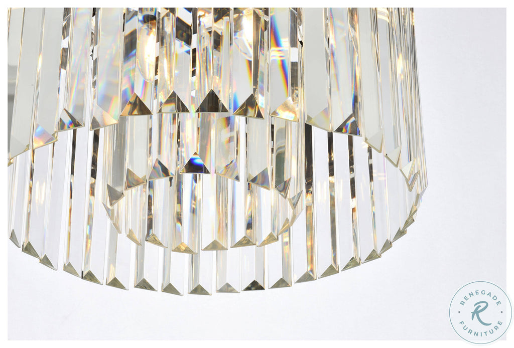 6 Light Matte Black Flush Mount Crystal Z534
