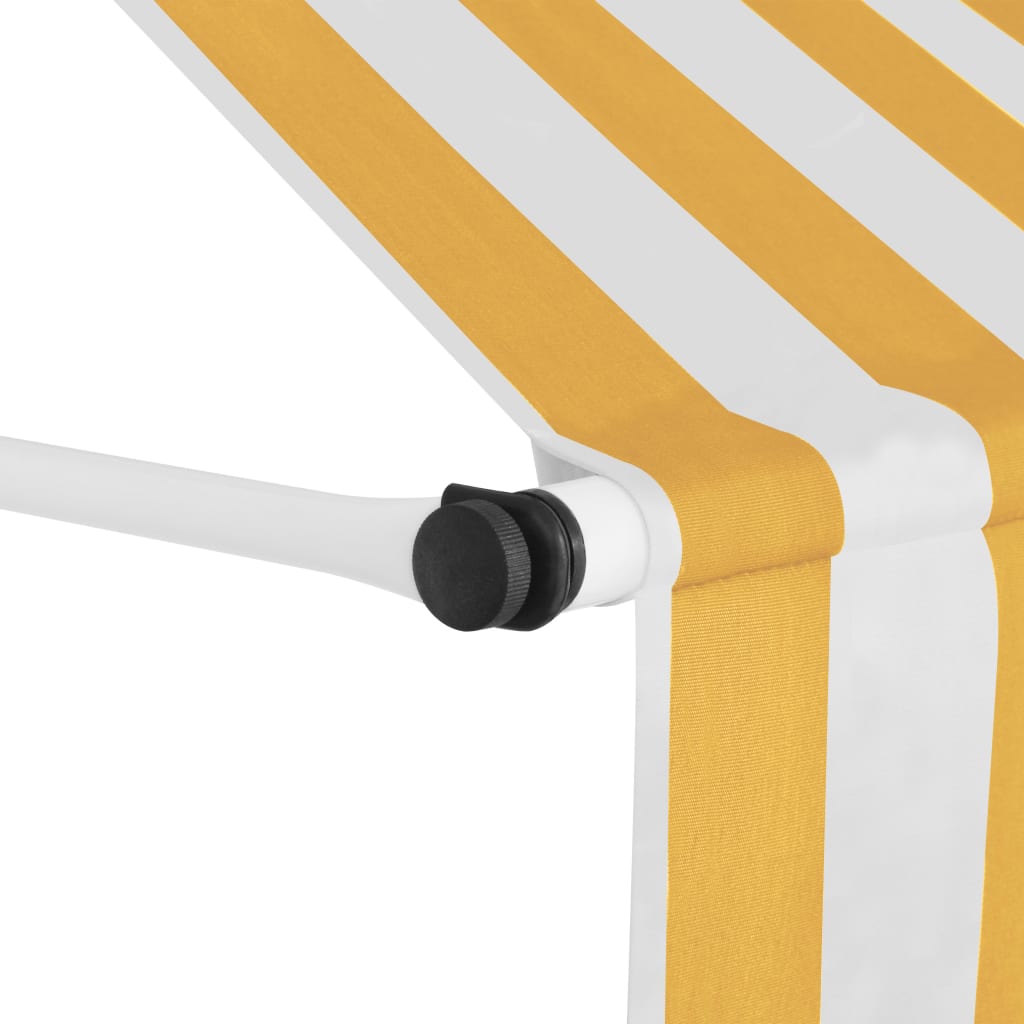 Manual Retractable Awning 39.4" Orange and White Stripes F14578
