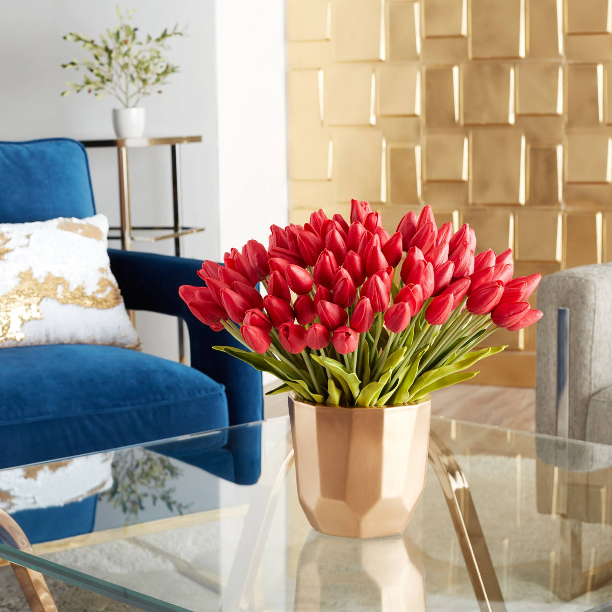 Yellow Petite Tulip 9-Piece Bunch Long Set of 12 Pcs A6593