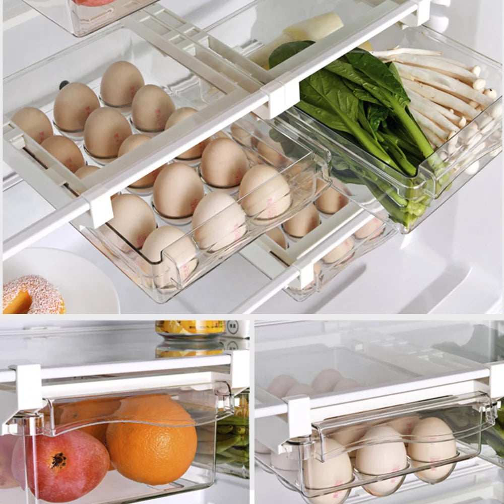 Transparent Refrigerator Egg Tray with Handle Q81709