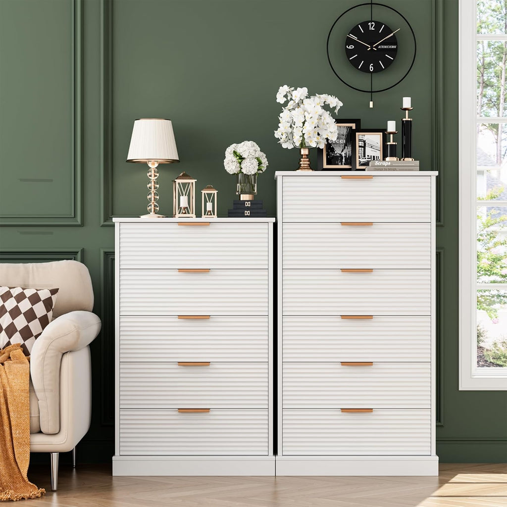 6 Drawer White Dresser Y909