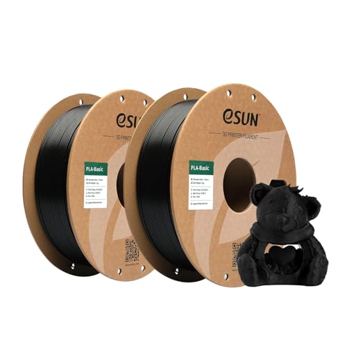 Black 1.75mm PLA Filament 1KG Spool 2Pack H74686