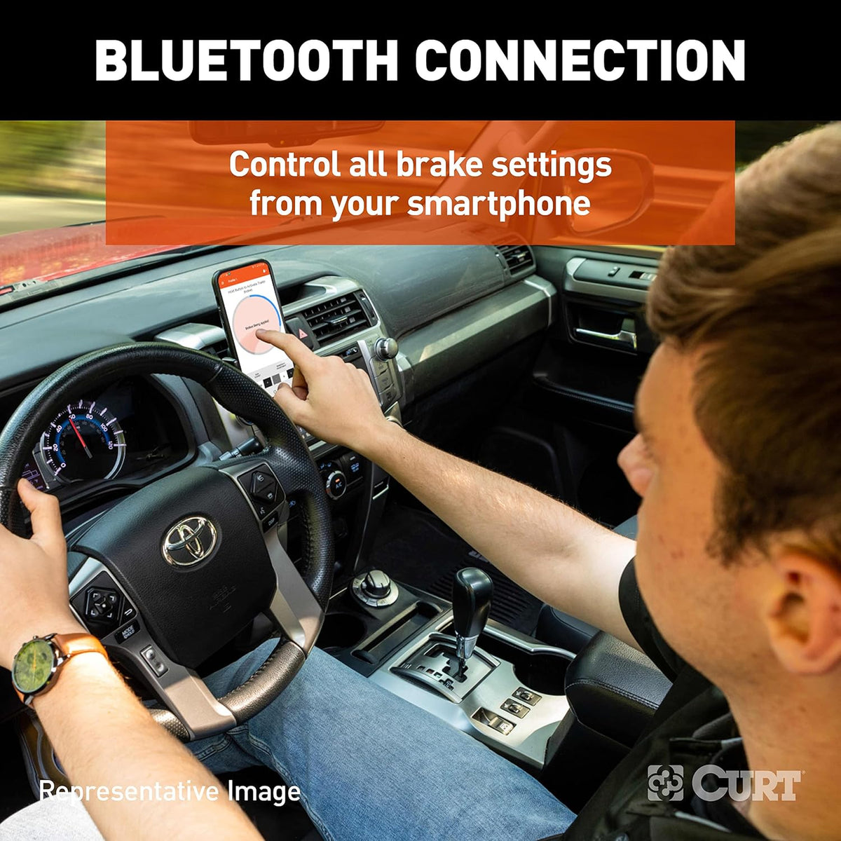 Electric Trailer Brake Controller with Bluetooth-Enabled Smartphone Connection J125078