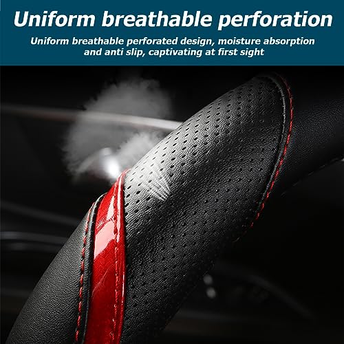 Leather Car Steering Wheel Cover, Universal 15 Inch K37660