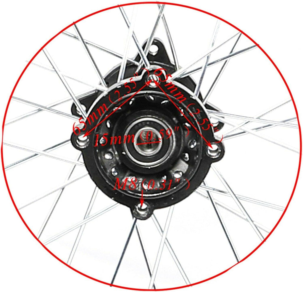 Rear Wheel Rim 90/100-14" Tire 125cc 140cc 150cc 160 Pit Dirt Bike Scooter 15mm Hole M133