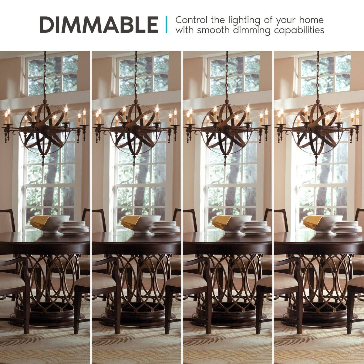 16 Pack Dimmable 5W LED Candelabra Bulbs E12 Base W663
