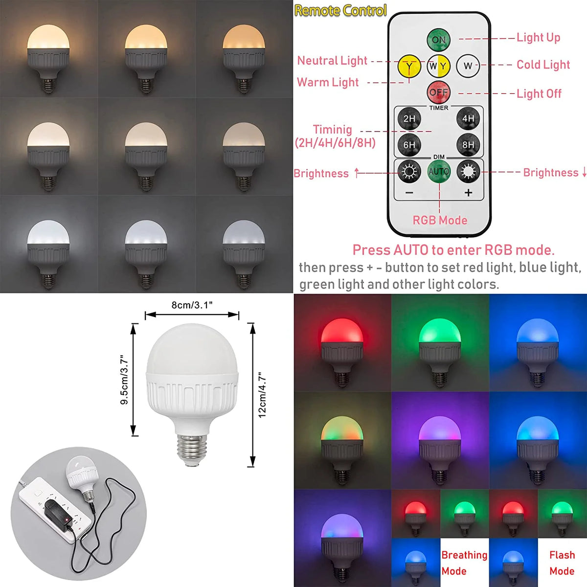 Rechargeable Battery Operated Pendant Light with Sleeve&Round Hook RGB Mode Adjustable Wire Length White Hollow Maple Leaf Shade Dimmable V744923