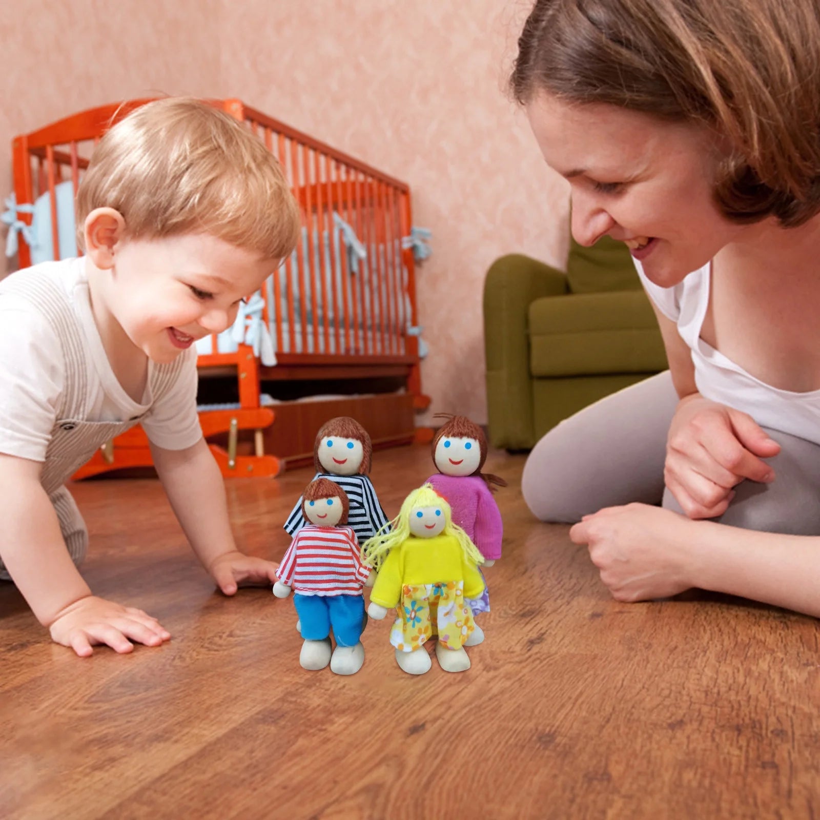 Dolls House 4 People Set Doll Toy R954