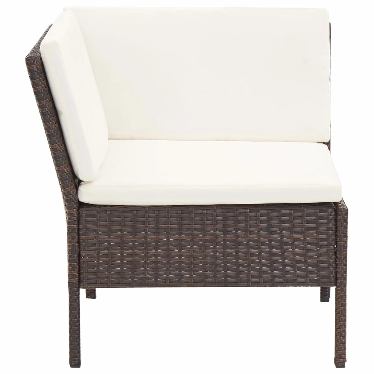 3 Piece Poly Rattan Patio Sectional Sofa Set with Ottoman V2320
