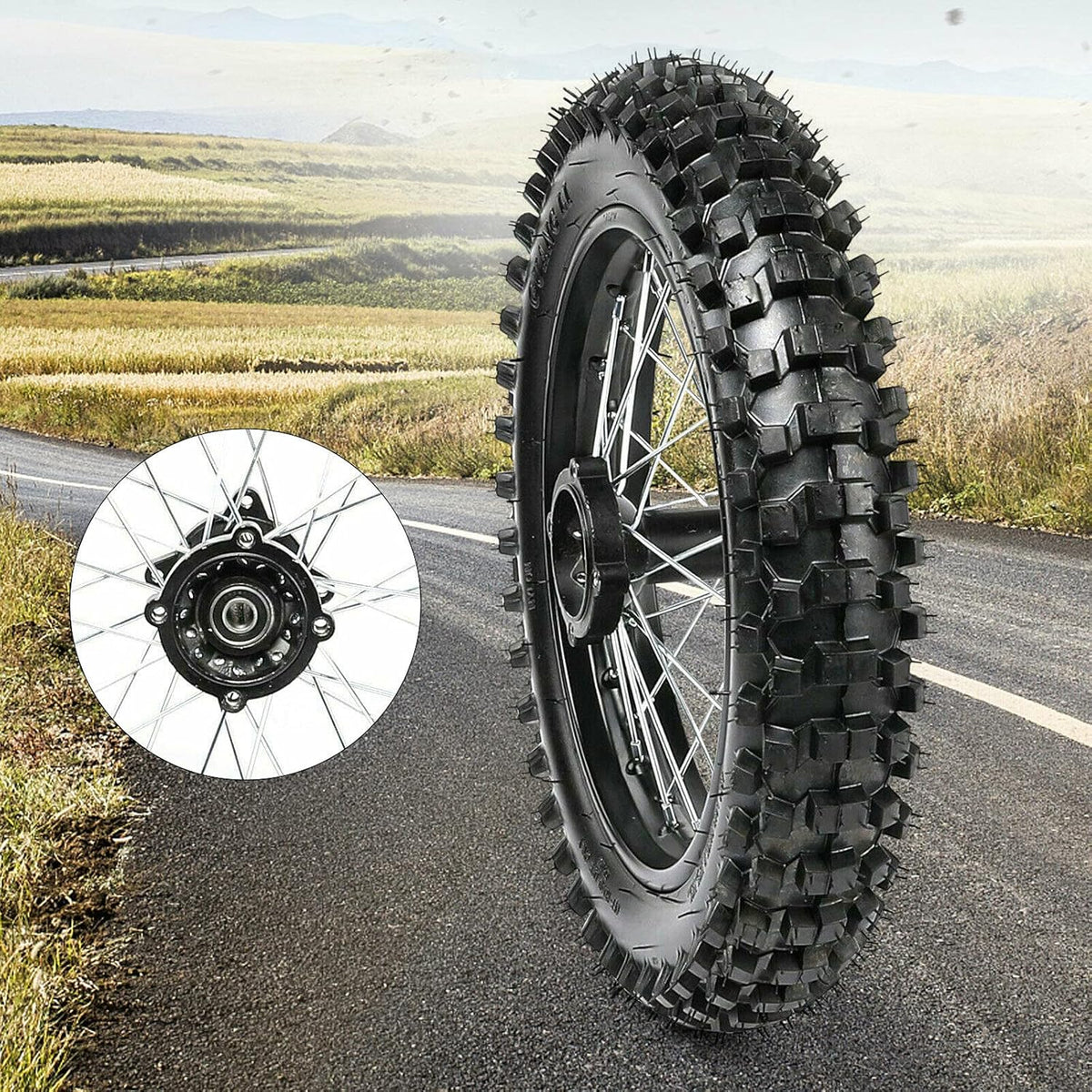 Rear Wheel Rim 90/100-14" Tire 125cc 140cc 150cc 160 Pit Dirt Bike Scooter 15mm Hole M133