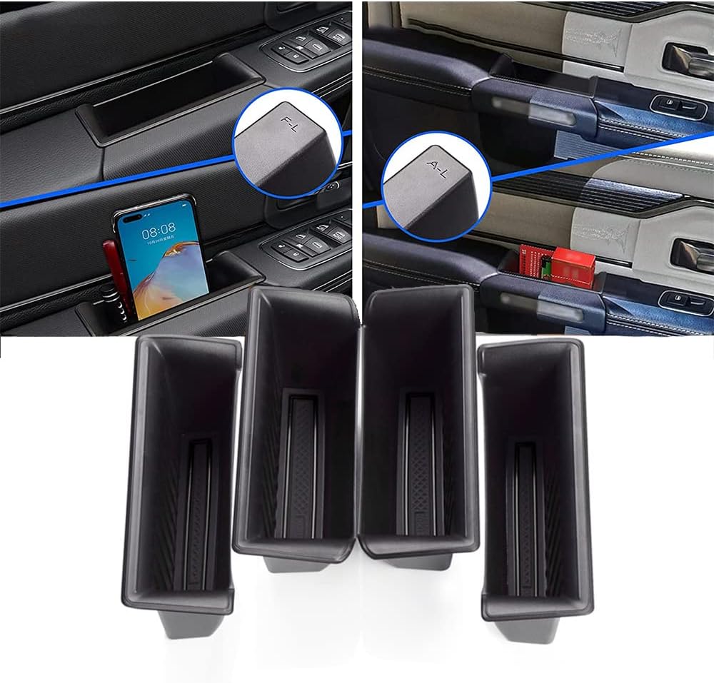 Car Door Side Storage Box Armrest Tray Organizer Set of 4 X987156