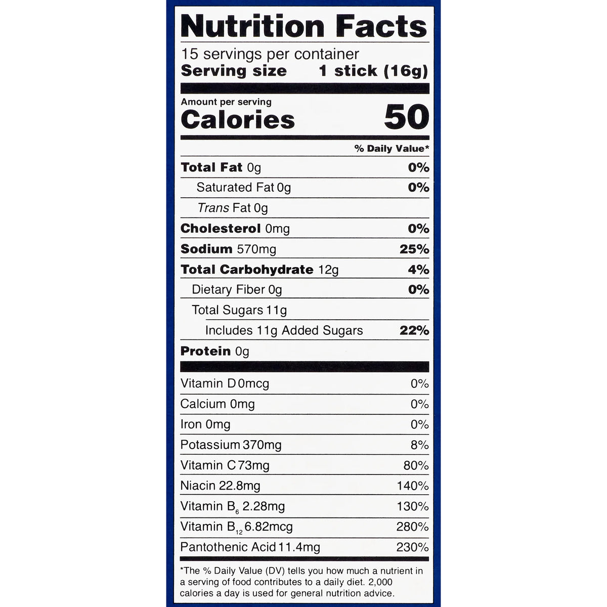 15 Ct Electrolyte Powder Drink Mix, Lemon Lime L84980