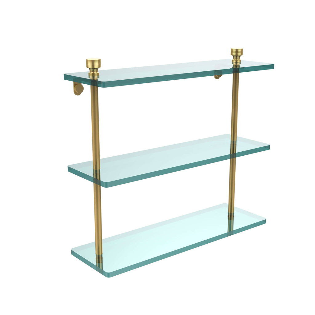16 inch Triple Tiered Glass Shelf G8242