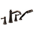 Oil Rubbed Bronze Two-Handle Roman Tub Faucet and Hand Shower V684