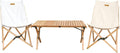 Solid Wood Folding Camping Table and Chair Set (Beech) B32691