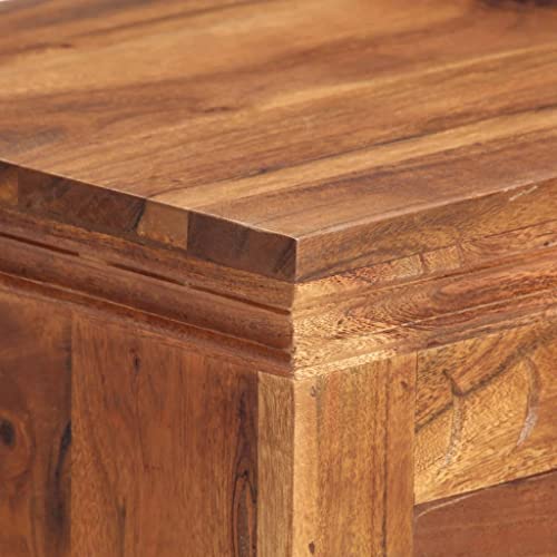 Rustic Sideboard Solid Acacia Wood Brown Two Doors Two Drawers 24.8"x11.8"x29.5" P18702