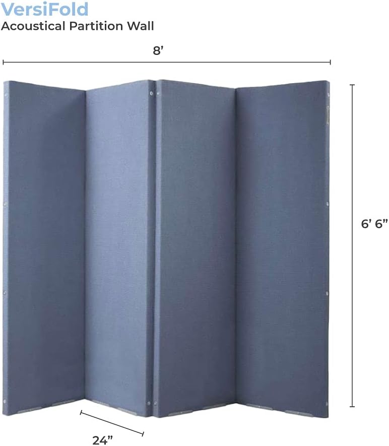 Blue 8 x 6.6 Folding Partition Panel Room Divider L367925