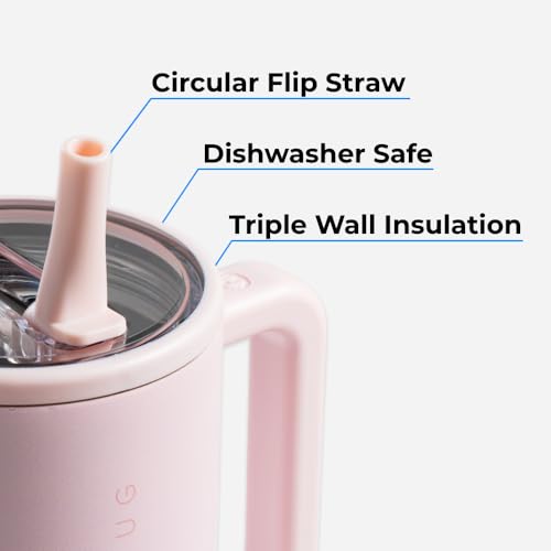 40 oz Insulated Stainless Steel Water Bottle with Handle & Flip Straw V57258