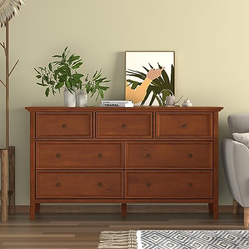 White 7 Drawer Solid Wood Dresser E875026