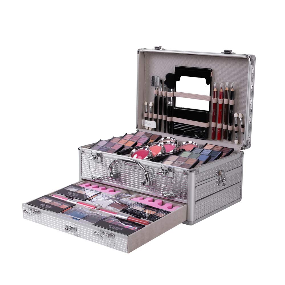 Makeup Kit with Eyeshadow Palette Lipstick Blush Foundation Concealer Face Powder Mascara Lipgloss Brush Q383