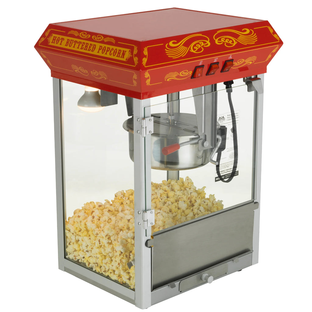 Red/Gold 8oz Popcorn Machine with Cart T94238