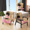 Pink Gerbera Flower Upholstered Floral Accent Chair G5716