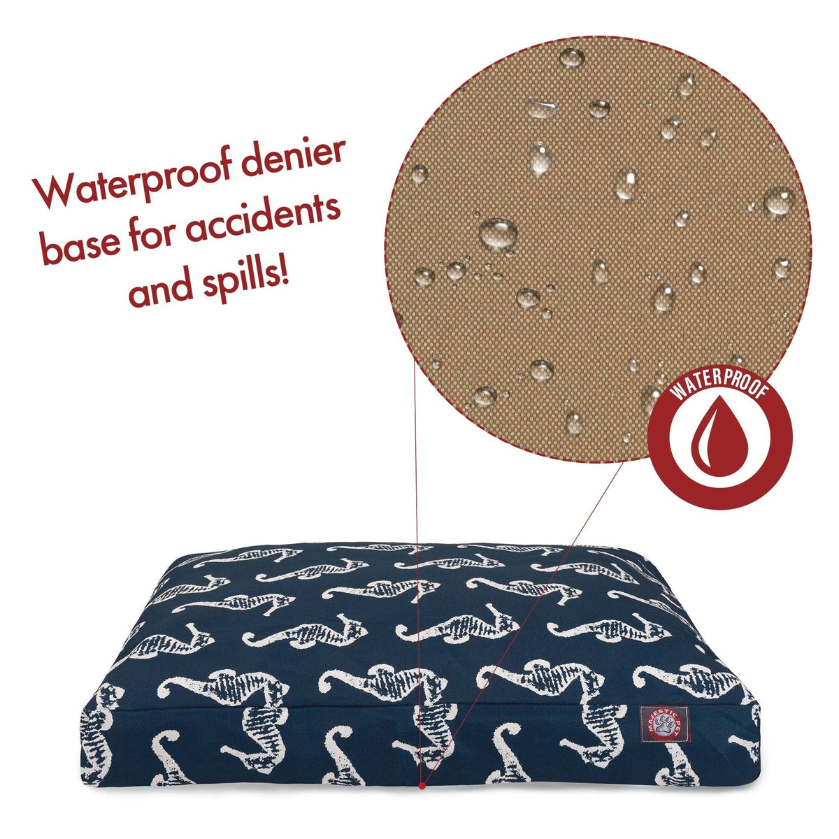 Navy Blue Large Rectangle Dog Bed T983