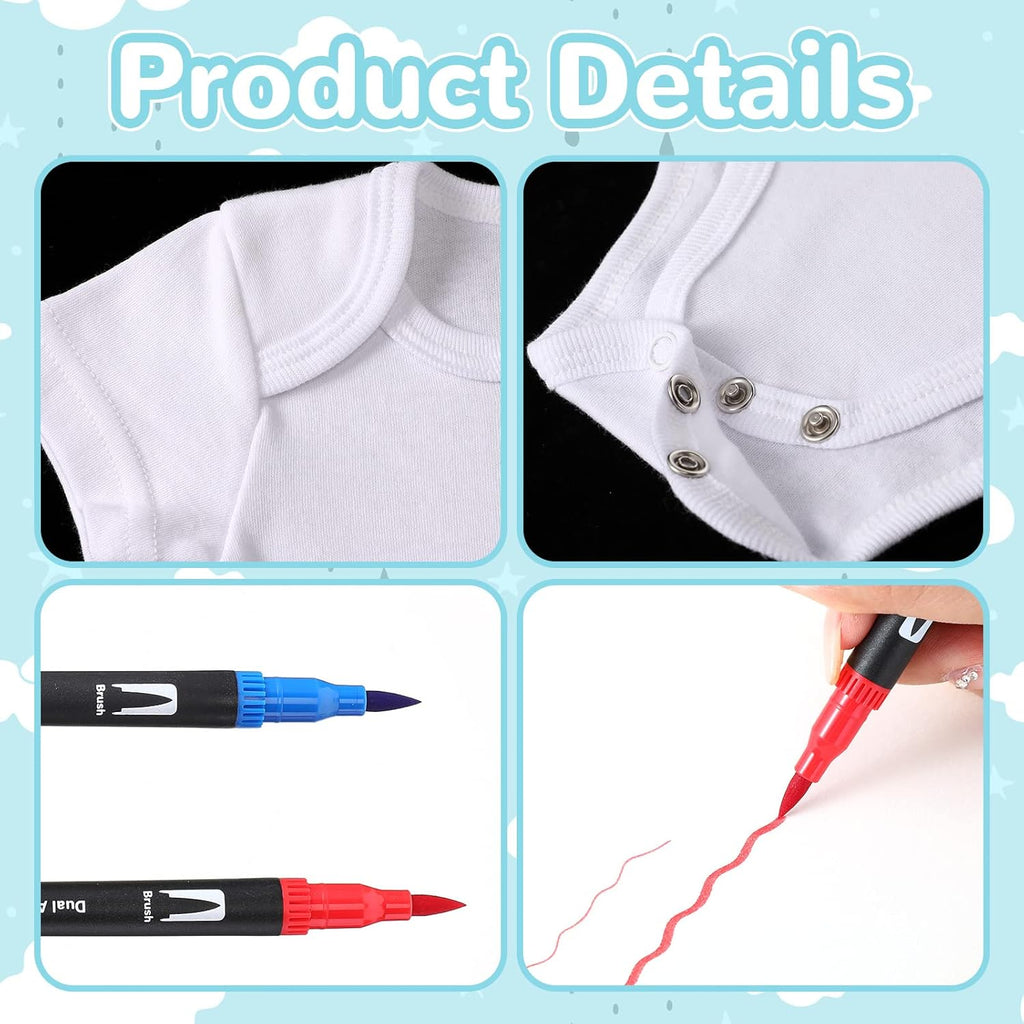 24 Pcs Unisex Baby Bodysuit Cotton Short Sleeve Bodysuits O220