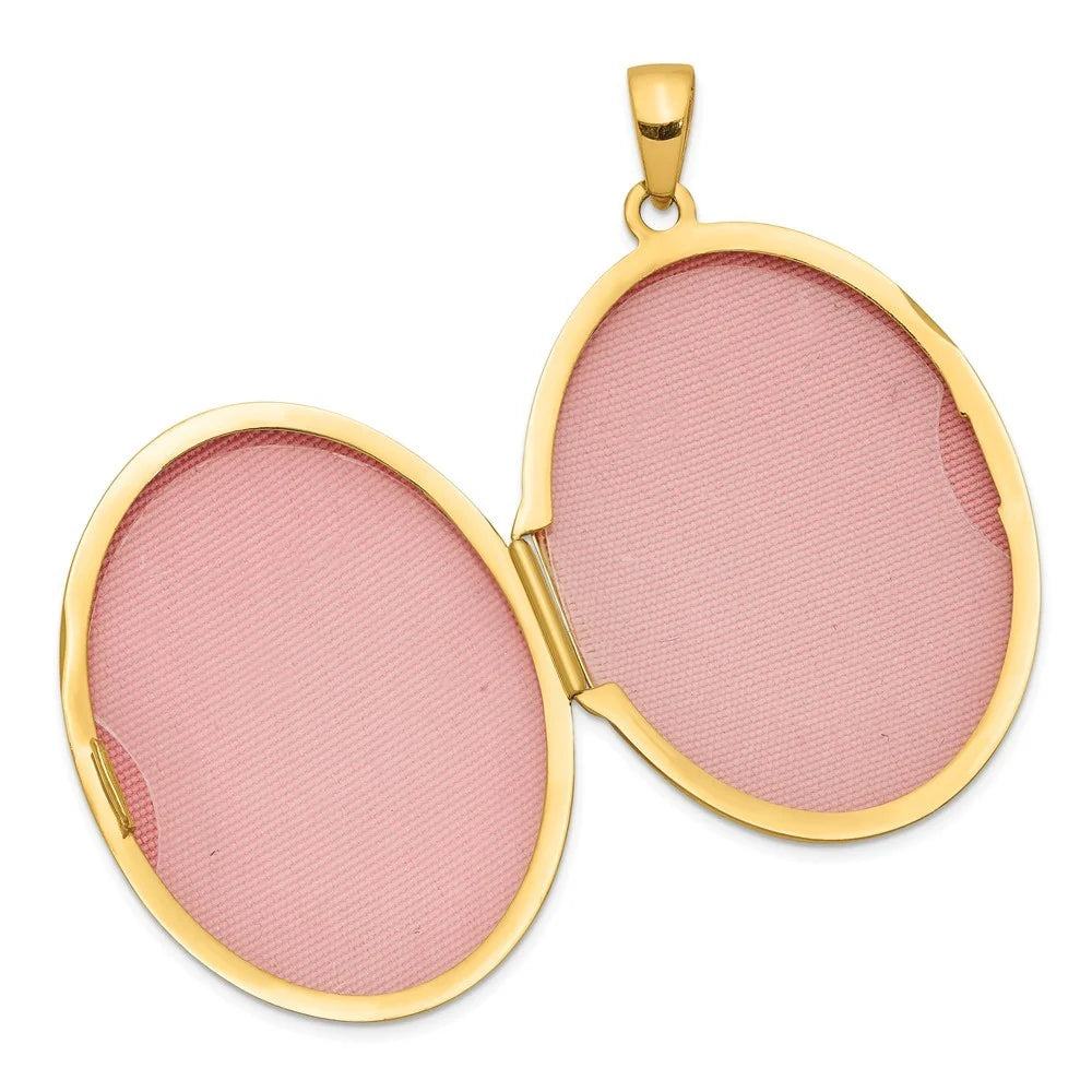 14k Gold Oval Locket Pendant Necklace Y39781